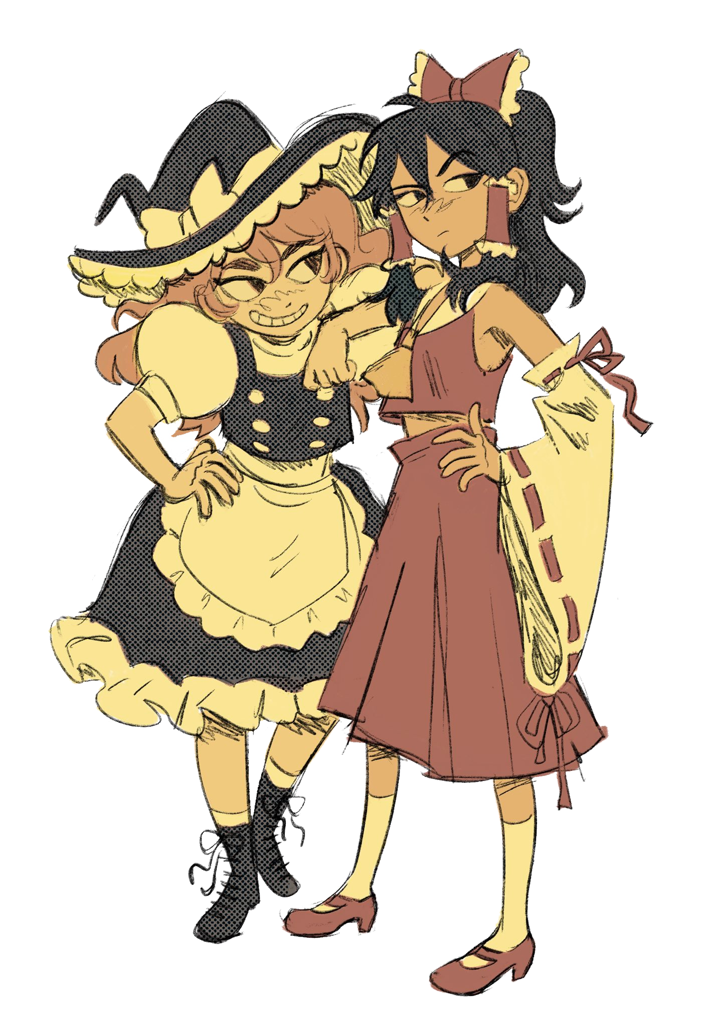 marisa and reimu from touhou project